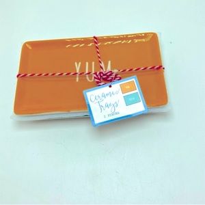 NEW Design Group Set of 2 Small Trays YUM FRESH